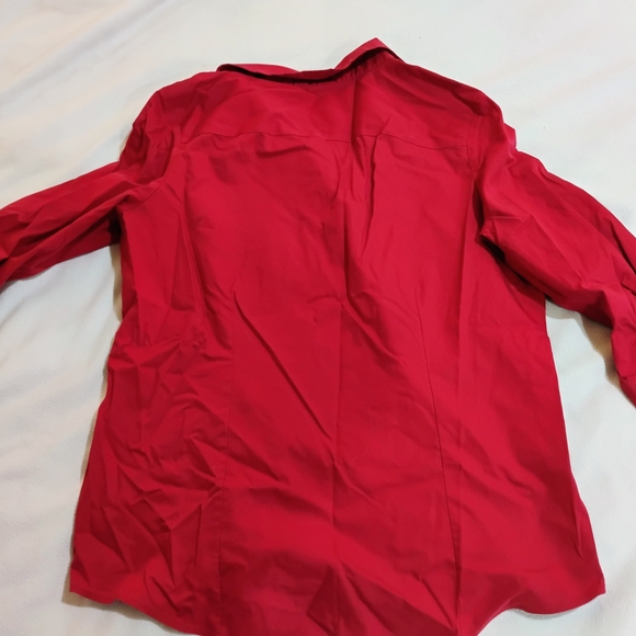 Coldwater Creek Vibrant Red Button Down Blouse - Picture 6 of 8
